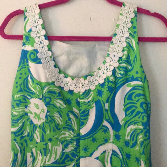 Lilly Pulitzer Casey shift dress in green + blue - Picture 4 of 4